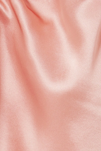 Morgan Lane Serena Bow-detailed Two-tone Silk-satin Camisole In Blush