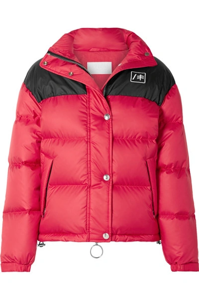 Shop Re/done + Ienki Ienki Cropped Quilted Shell Down Jacket In Red