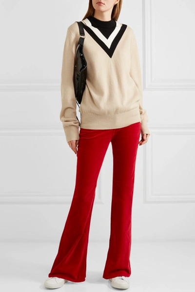 Shop Rag & Bone Bella Velvet Bootcut Pants In Red