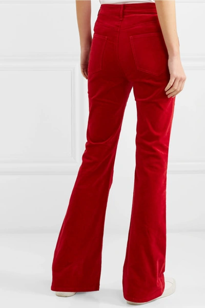 Shop Rag & Bone Bella Velvet Bootcut Pants In Red