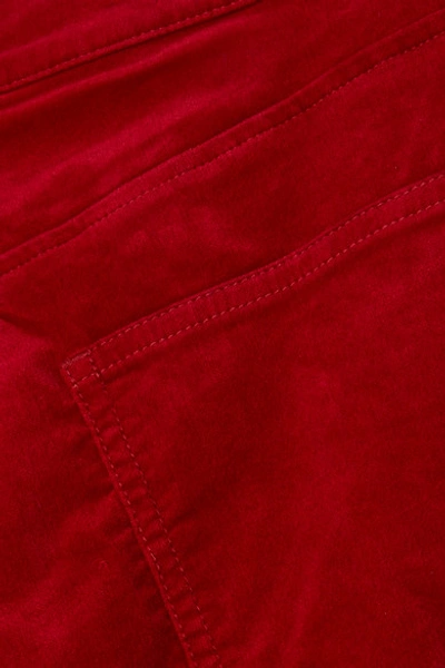 Shop Rag & Bone Bella Velvet Bootcut Pants In Red