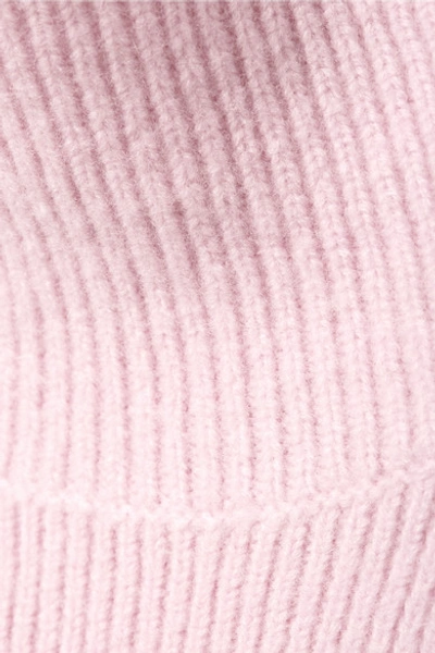 Shop Sies Marjan Wolf Ribbed Wool Turtleneck Sweater In Pastel Pink