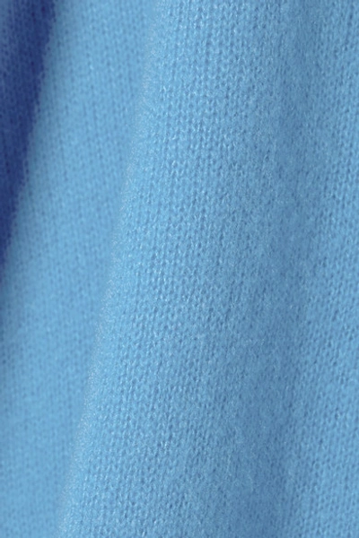 Shop Sally Lapointe Cashmere And Silk-blend Sweater In Blue