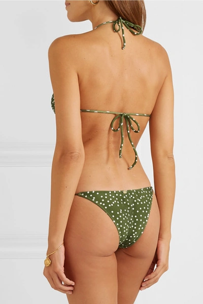 Shop Adriana Degreas Mille Punti Polka-dot Bikini In Green