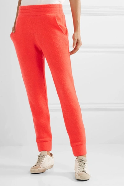 Shop The Elder Statesman Cashmere Track Pants In Tomato Red
