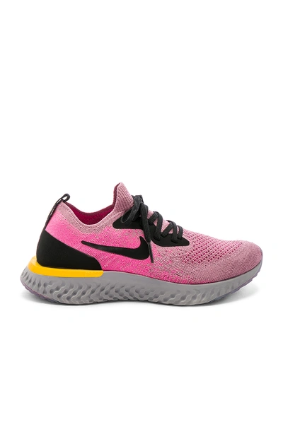 Shop Nike Epic React Flyknit Sneaker In Pink. In Plum Dust  Black & Pink Blast