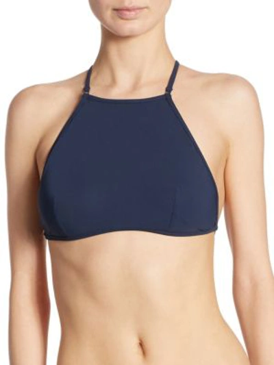 Shop Zimmermann Separates Halter Bikini Top In Navy