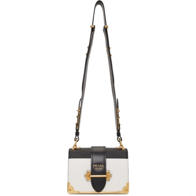 Shop Prada White Cahier Shoulder Bag In F0964 White