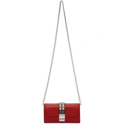 Shop Prada Red Mini Elektra Bag In F0c9f Red