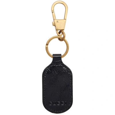 Shop Gucci Black Patent Game Keychain In 8177 Black