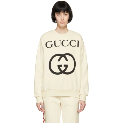 GUCCI 灰白色大廓形徽标套头衫