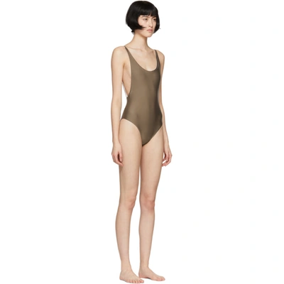 Shop Haight Taupe Thin Strap One-piece Swimsuit