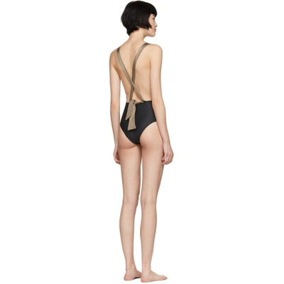 Shop Haight Black And Taupe Marina One-piece Swimsuit In Taupe/black