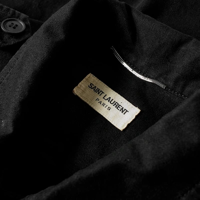 Shop Saint Laurent Patch Military Jacket In Black