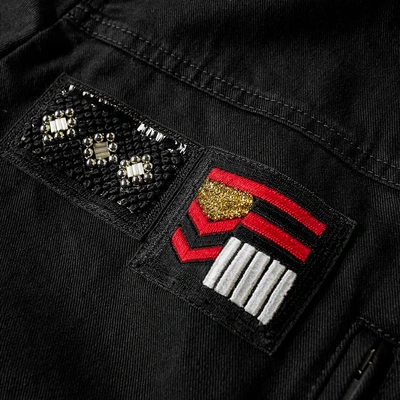 Shop Saint Laurent Patch Military Jacket In Black