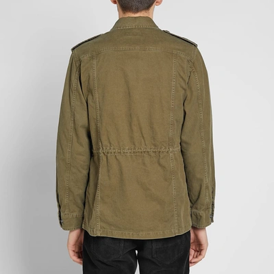 Shop Saint Laurent Patch Military Jacket In Green