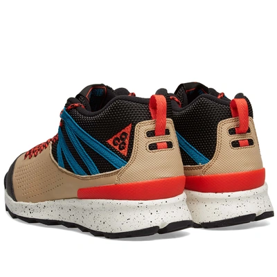 Nike Acg Okwahn Ii Mesh, Rubber And Leather Sneakers In Desert/ Habanero  Red/ Green | ModeSens