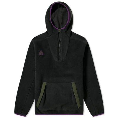Shop Nike Acg Sherpa Fleece Hoody In Black