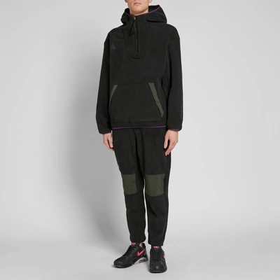 Shop Nike Acg Sherpa Fleece Hoody In Black
