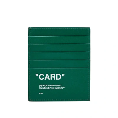 Shop Off-white Quote Card Holder In Green