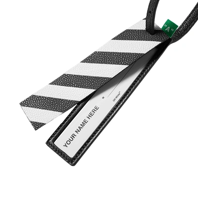 Shop Off-white Diagonals Travel Tag In Black