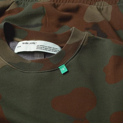 Shop Off-white Stencil Diagonals Crew Sweat In Green