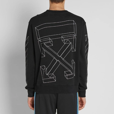 Shop Off-white Diagonal 3d Lines Crew Sweat In Black