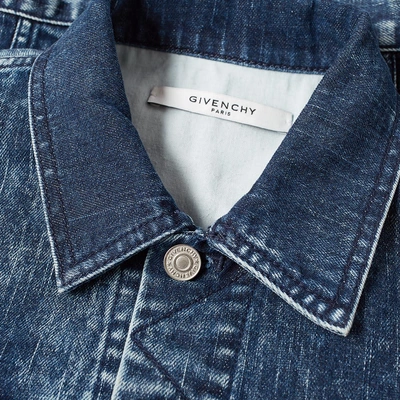 Shop Givenchy Logo Denim Jacket In Blue