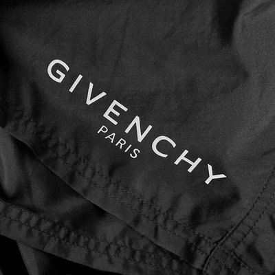 Shop Givenchy Logo Long Swim Short In Black