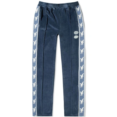 Shop Off-white Velour Taped Track Pant In Blue