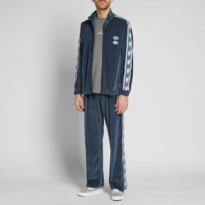 Shop Off-white Velour Taped Track Pant In Blue