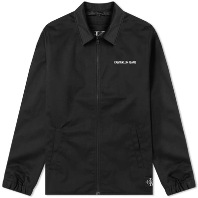 Shop Calvin Klein Institutional Logo Coach Jacket In Black