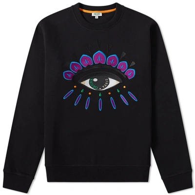 Shop Kenzo Embroidered Eye Crew Sweat In Black