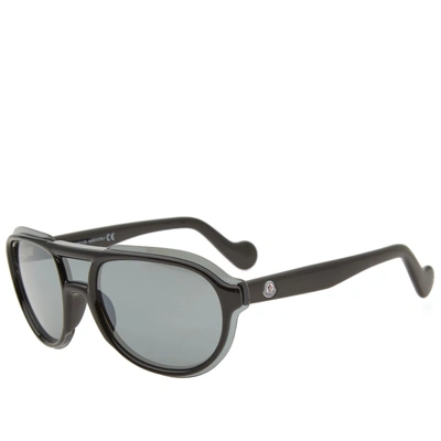 Shop Moncler Ml0055 Sunglasses In Black