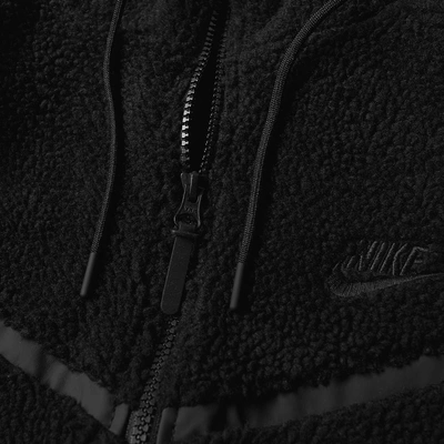 Nike Tech Sherpa Wind Runner In Black | ModeSens