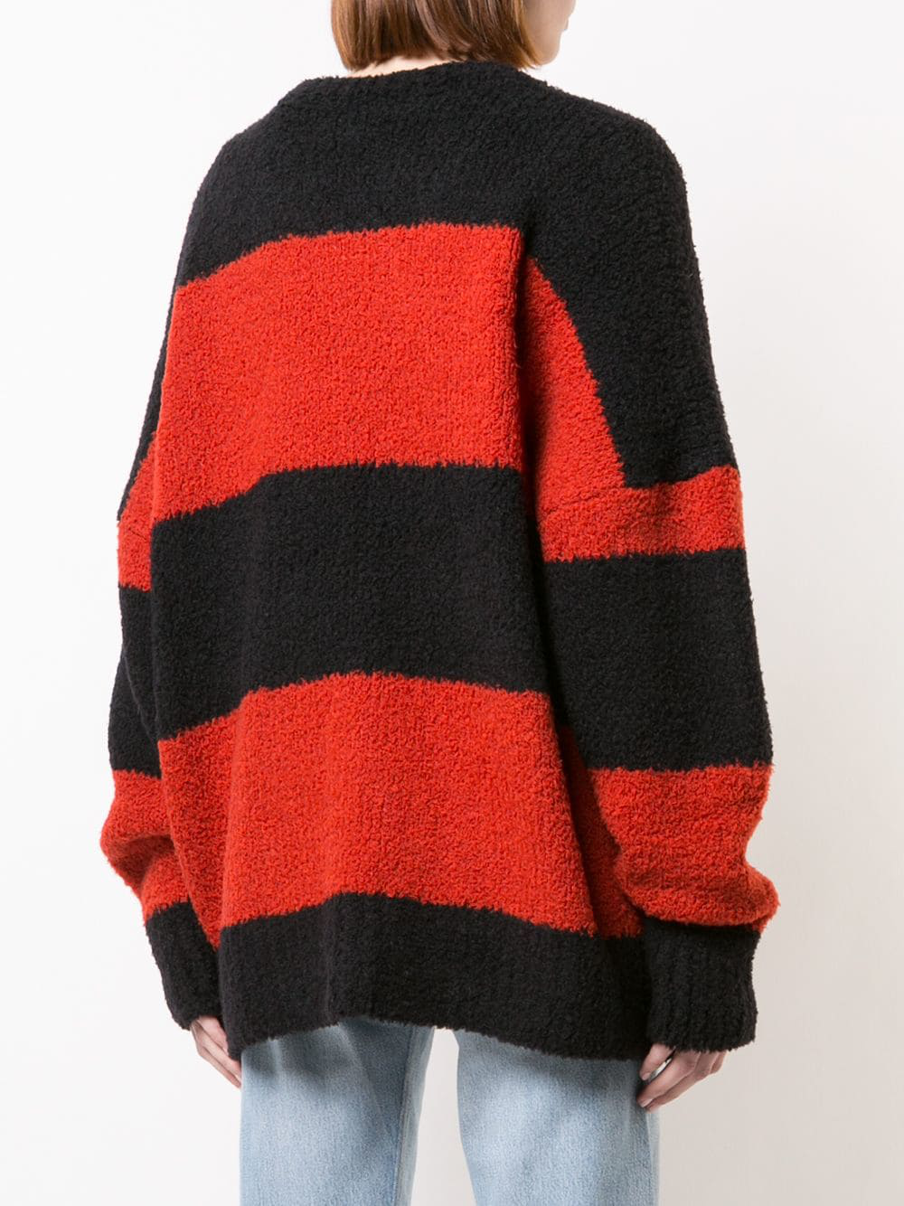 Amiri Striped Knit Jumper In Blk Red | ModeSens