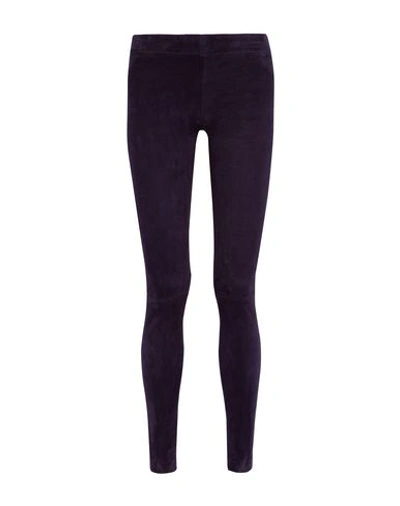 Shop The Row Leather Pant In Dark Purple