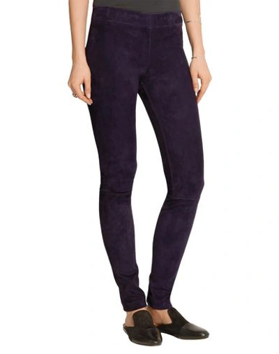 Shop The Row Leather Pant In Dark Purple