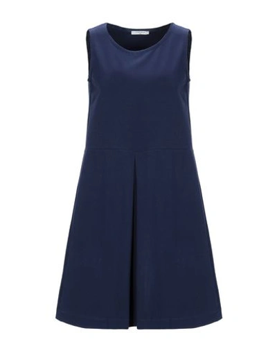 Shop Circolo 1901 Short Dress In Dark Blue