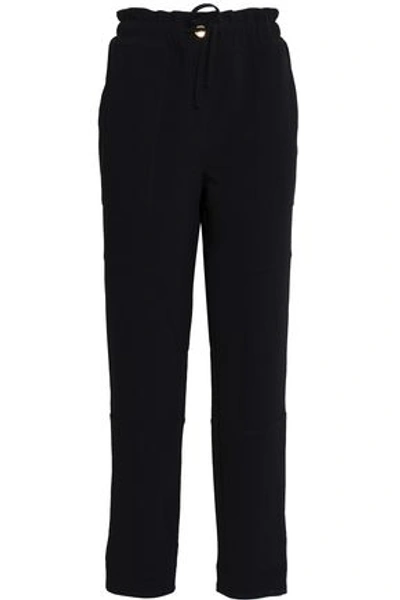Shop Boutique Moschino Woman Crepe Tapered Pants Black