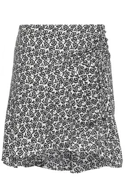 Shop A.l.c . Woman Farrow Printed Silk Crepe De Chine Mini Skirt Gray