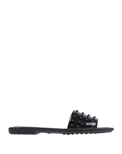 Tod's Gommino Patent-leather Slides In Black
