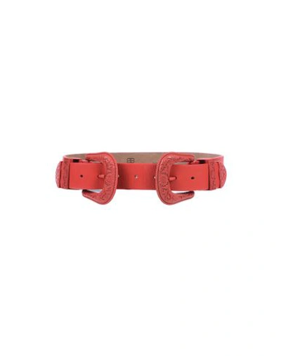 B-low The Belt Western Double Buckle Belt In Red
