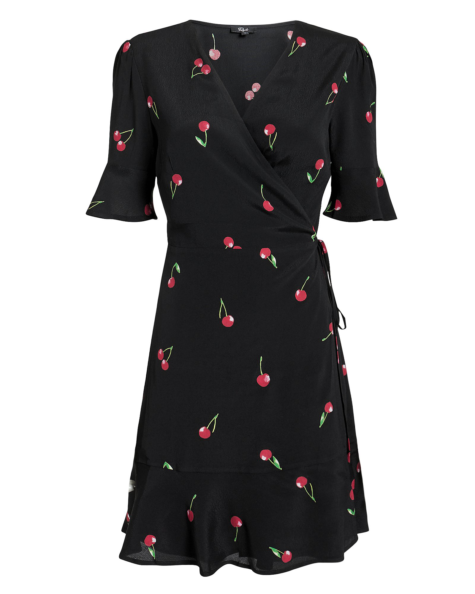black dress with cherry print