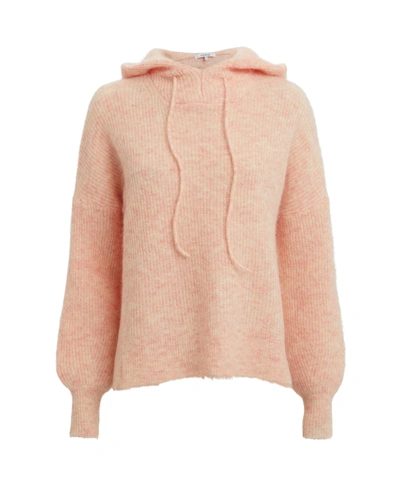 Shop Ganni Soft Woo Knit Hoodie Pink