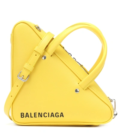 Balenciaga Triangle Duffle Xs Leather Tote In Yellow | ModeSens
