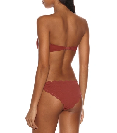 Shop Marysia Antibes Bandeau Bikini Top In Brown