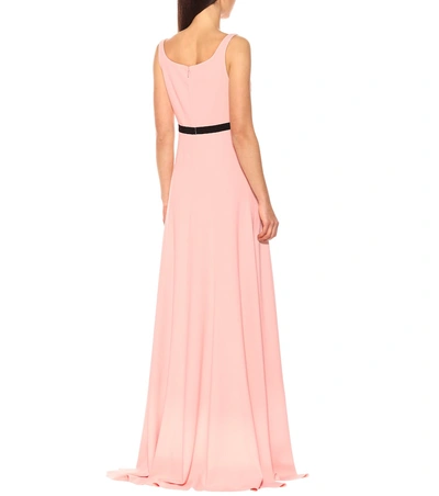 Shop Gucci Floral-embellished Jersey Gown In Pink