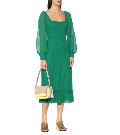 Shop Proenza Schouler Silk Chiffon Midi Dress In Green