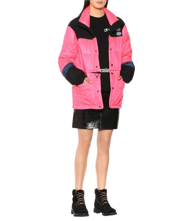 Shop Off-white Down Jacket In Pink